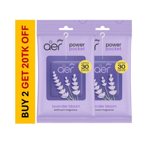 Aer Power Pocket Bathroom Fragrance Lavender Bloom 2 Pack 10g