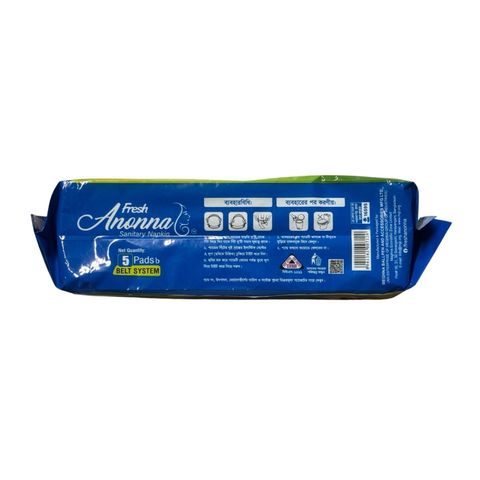 Fresh Anonna Sanitary Napkin Belt System Pad 5 Pieces