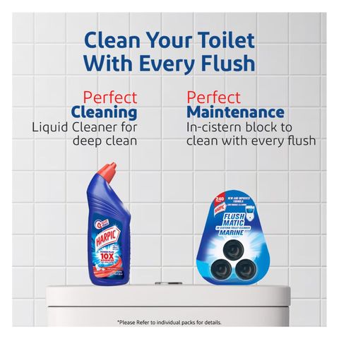 Harpic Flushmatic Marine In Cistern Toilet Cleaner Blocks (50g x 3)
