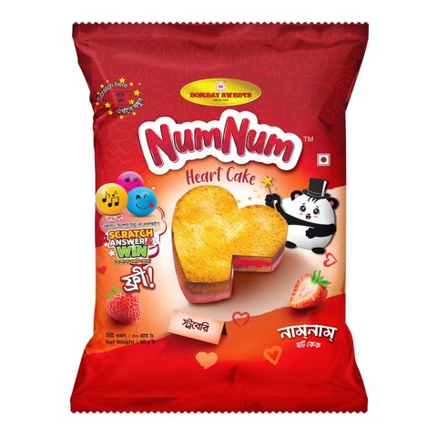 Bombay Sweets Num Num Heart Strawberry cake 30g