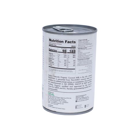 Ceylon Naturals Organic Coconut Milk 400ml