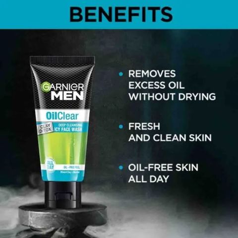 Garnier Men Oil Clear Clay Face Wash 50g