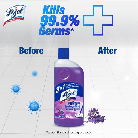 Lizol Disinfectant Surface Cleaner Lavender 500ml
