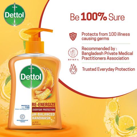 Dettol Handwash Re Energize Ph Balanced Liquid Handwash 200ml