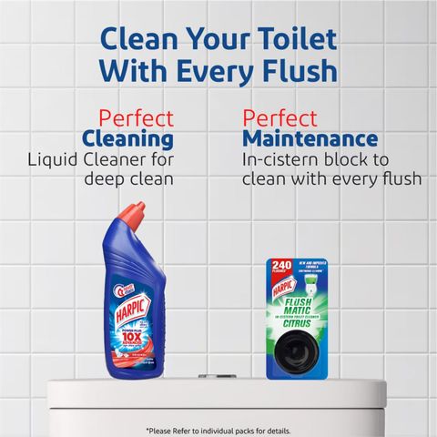 Harpic Flushmatic Citrus In Cistern Toilet Cleaner Block 50g