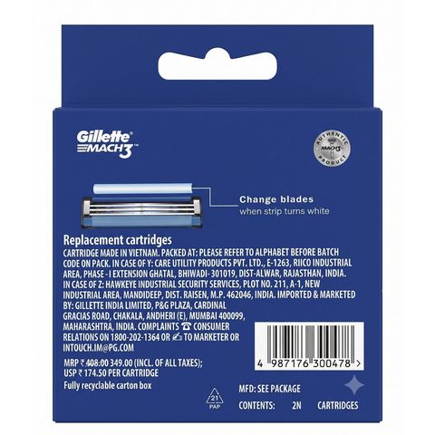 Gillette Mach3 Cartridges 2 Pieces