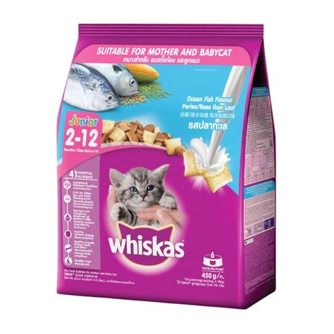 Whiskas Cat Food Junior Ocean Fish 450g