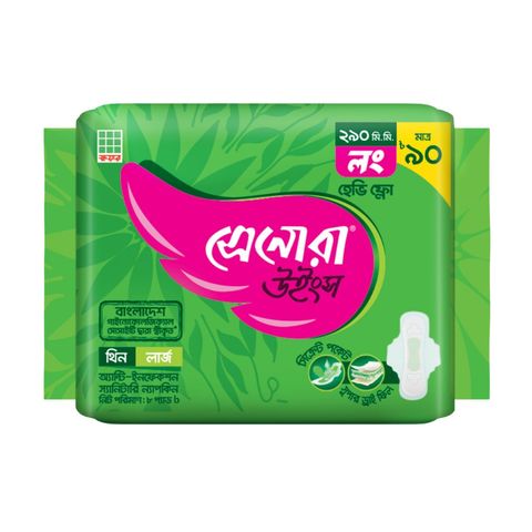 Senora Long Heavy Flow Wings Sanitary Napkin 290mm Pad 8 Pieces 