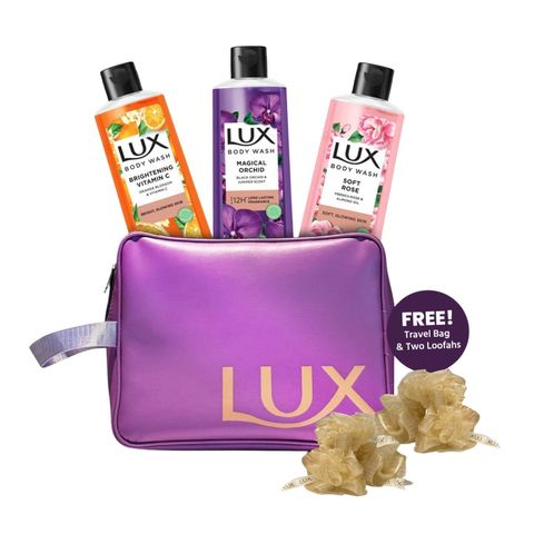 Buy 3 Lux Body Wash Orange Blossom,Black Orchid and French Rose 245ml & Get Free Travel Bag 1 Piece