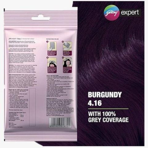 Godrej Expert Easy 5 Minute Shampoo Hair Color Burgundy 18ml