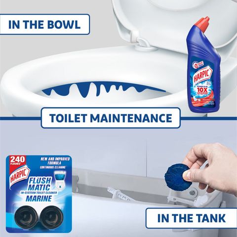 Harpic Flushmatic Marine In Cistern Toilet Cleaner Blocks (50g x 2)