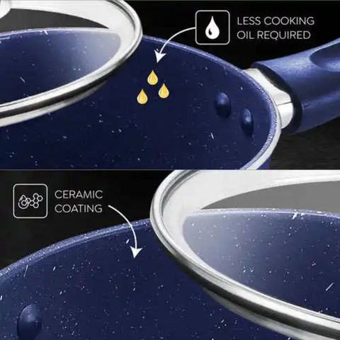 Prestige Ceraglide Ceramic Coating Non-stick Aluminium Cookware Sauce Pan 16cm 1 Piece