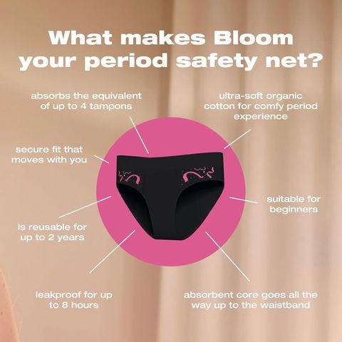 Intimina Bloom Menstrual Panties S Size (68cm) 1 Piece (Designed for menstruation, these comfortable panties provide all-day protection and comfort.)