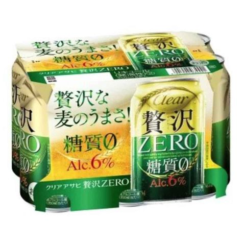 Asahi Clear Luxury Zero Sugar Canned Beer 350ml x6[Parallel Import]