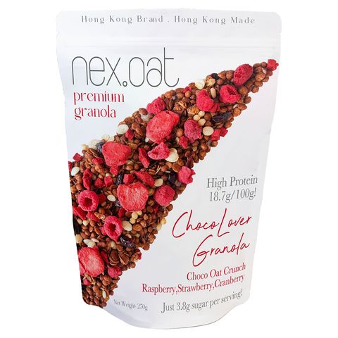 Nex. Oat Premium Granola - Chocolover Granola (Choco Oat Crunch, Raspberry, Strawberry, Cranberry) 250g