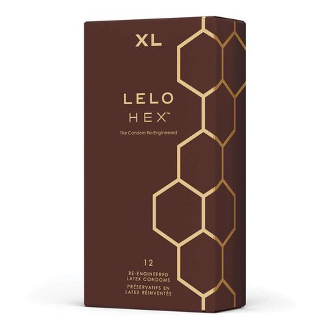 Lelo Hex Condoms Respect XL (Large Size 58 mm / 2.28 in) 12 Pieces (Ultra-thin condoms, sublime sensation and flawless fit, inner ribbing enhances grip)