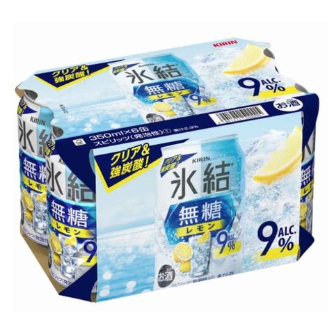 麒麟 冰結 無糖 檸檬味梳打酒 Alc.9% 350ml x6 [平行進口]