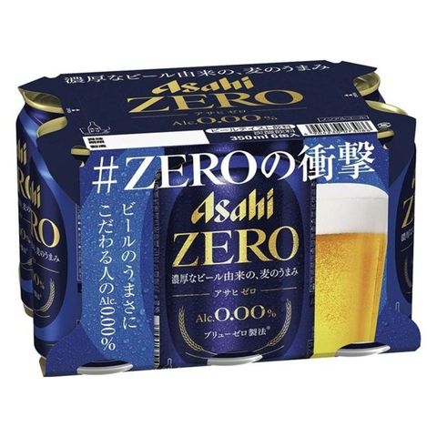 Asahi Zero Zero Non-alcoholic Canned Beer 350ml x6 [Parallel Import]
