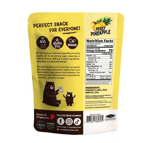 Hey! Chips Natural Pineapple Crisps 15g