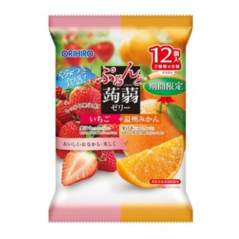 Orihiro Konjac Jelly (Strawberry + Orange Flavor) 240g [Parallel Import]