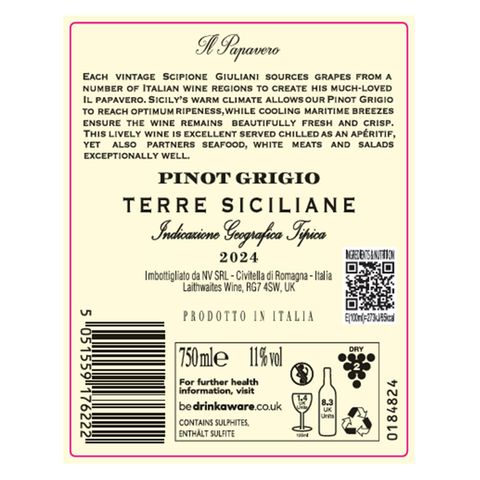 Il Papavero Pinot Grigio 750ml