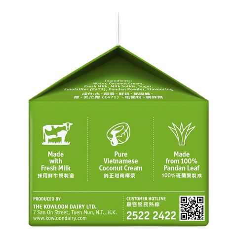 Kowloon Dairy Pandan Coconut Milk Drink 236ml
