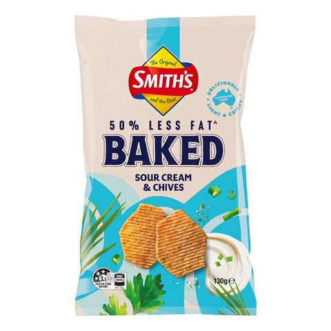 Smith's Baked Sour Cream & Chives Chips 130g [Parallel Import]
