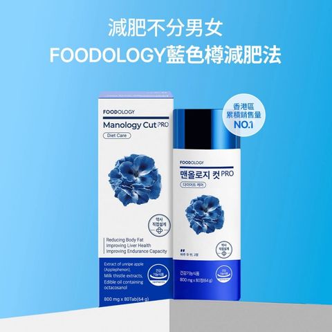 Foodology Manology Cut Pro 植物減脂塑形丸 (20天) 80粒 [平行進口]