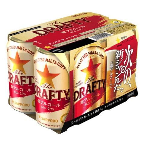 Sapporo The Drafty Alc. 0.7% Beer 350ml x6 [Parallel Import]