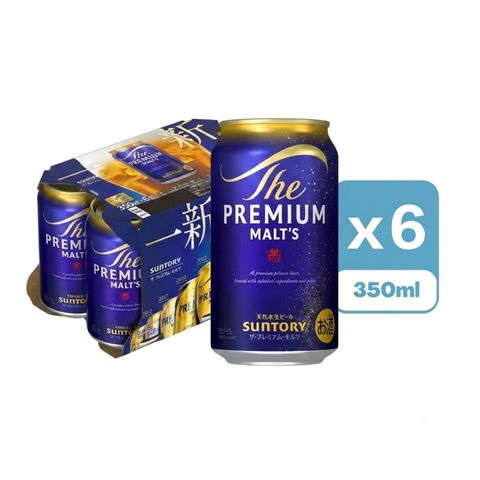 三得利 頂級啤酒 罐裝 350ml x6 (新舊包裝隨機發貨)