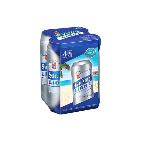 San Mig Light Light King Can Beer 500ml x4 (The new and old packaging will be shipped out randomly)