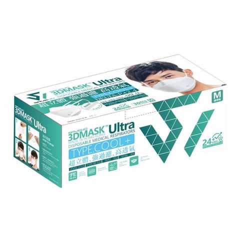 Savewo 3D Mask Ultra Type Cool + FFP2 + KF94 & ASTM Level 3 (Medium) 30 Pieces