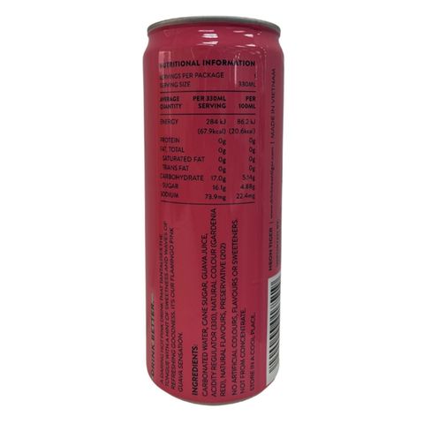 Neon Tiger Pink Guava Real Fruit Soda 330ml