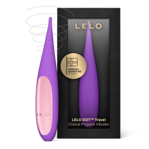 Lelo DOT Travel Soft and Flexible Pointed Tip Vibrator Purple 1 Piece (Ideal for beginners, adjust angles and intensity. Fully waterproof)