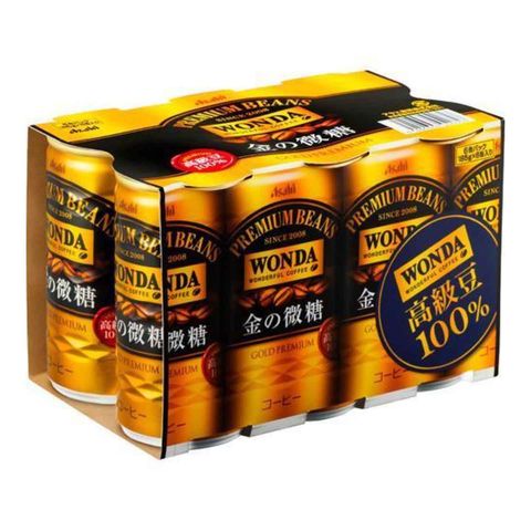 Asahi Wonda Premium Low Sugar Coffee 6 x 185g [Parallel Import]