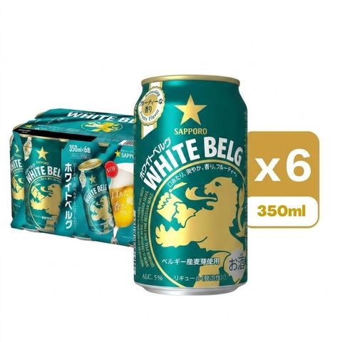 Sapporo White Belg Beer Cans Pack Alc. 5% 6 x 350ml [Parallel Import]