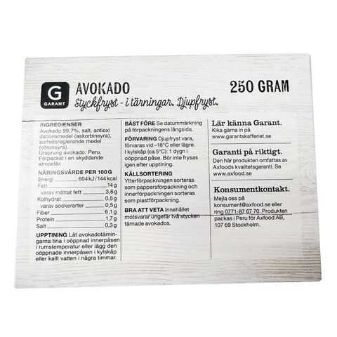 Garant Avocado Dices 250g