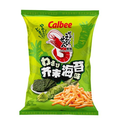 Calbee Wasabi Seaweed Flavoured Prawn Crackers 72g