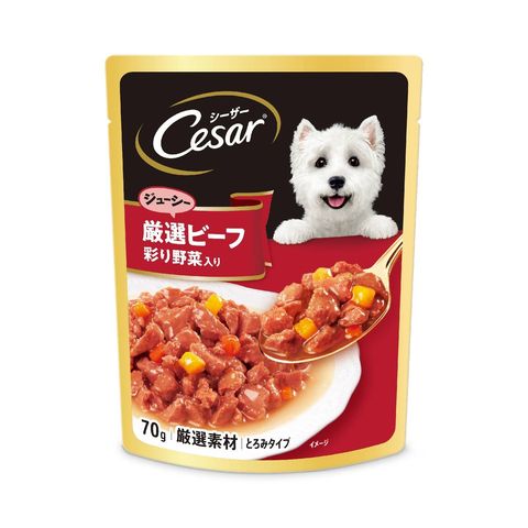 Cesar Japanese Pouch Beef & Vegetables 70g (The new and old packaging will be shipped out randomly)