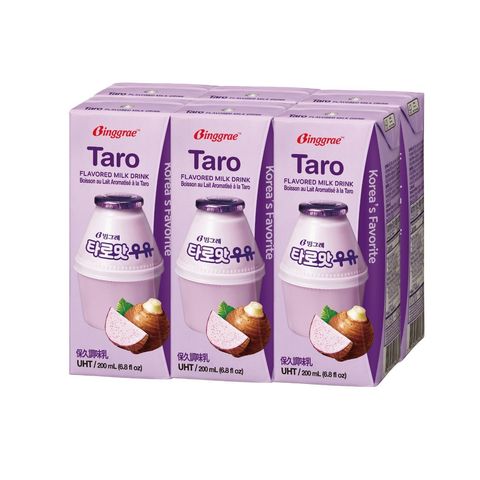 Binggrae Korea Taro Milk 6 x 200ml (The New and Old Packaging Will Be Shipped Out Randomly)