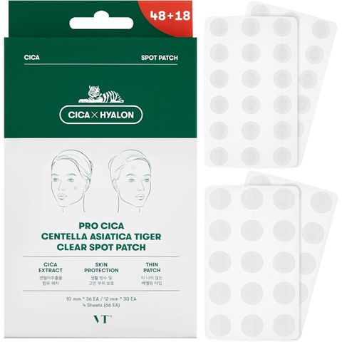 Vt Pro Cica Centella Asiatica Tiger Clear Spot Patch (48 + 18 Patches) 1 Box [Parallel Import]