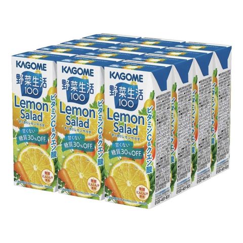 Kagome Yasai Seikatsu 100 Refreshing Lemon Salad Leaf Juice 12 x 200ml [Parallel Import]
