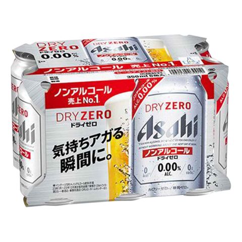 朝日 Dry Zero無酒精無糖啤酒 350ml x6 [平行進口]