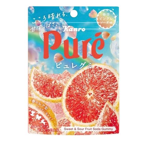 Kanro Pink Grapefruit Soda Flavor Gummy 52g [Parallel Import]