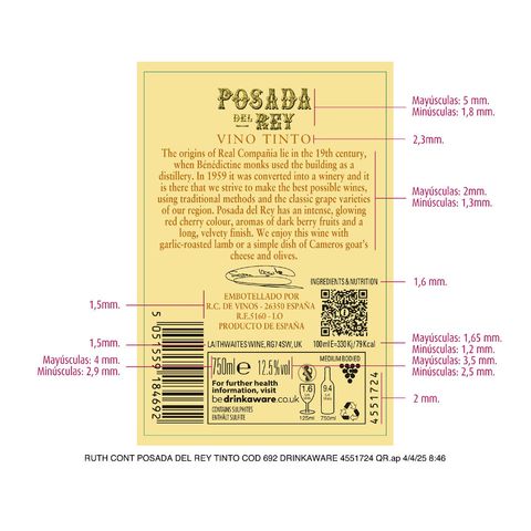 Posada Del Rey Vino Tinto 750ml