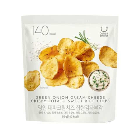 Delight Project Green Onion Cream Cheese Crispy Potato Sweet Rice Chips 30g [Parallel Import]
