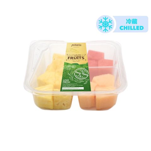 [shelf life: 1-3 days] Fresh-N-Go Fruit Plate (Pineapple / Cantaloupe / Watermelon) 1 Pack Approx. 300g