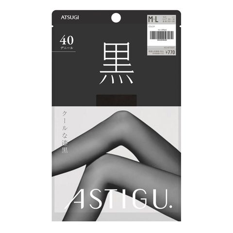Atsugi Black Stockings 40 Denier Jet Black M - L 1 Piece [Parallel Import]