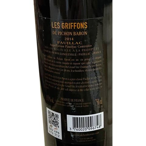 Les Griffons De Pichon Baron, Pauillac 2014 750ml