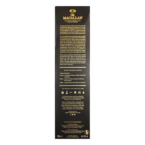 The Macallan 12 Years Single Malt Whisky (Sherry Oak Cask) 700ml